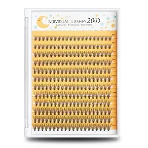 240pcs Individual Lashes Extension, 20d Volume Mix Pack Cluster Lashes, 8-12mm Mix Lengths C Curl 0.07mm Thickness Professional Makeup Individual Cluster Lashes And Apply Under Your Lashes