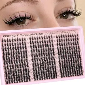 Goddvenus Manga Lash Clusters Natural Wispy 300 Pcs Fairy Eyelash Clusters 10-16mm Cluster Eyelash Extensions Anime Cosplay No Plastic Feel Individual Lash Extension Cc Curve