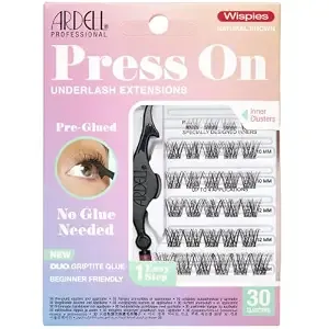Ardell Press On Lashes Underlash Extensions Wispies Natural Brown – Pre-Glued Individual Lash Clusters, No Glue Needed Eyelash Clusters, Diy Lash Extensions, 30 Ct