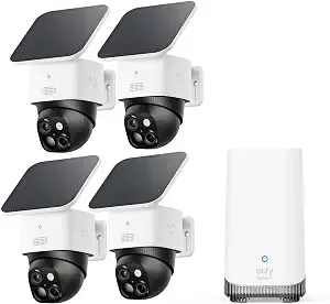 Eufy Security Solocam s340, 4-Cam Kit, 3k Dual-Lens Solar Security Camera