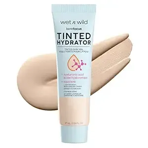 Wet N Wild Bare Focus Tinted Hydrator Tinted Skin Veil, Lightweight Buildable Coverage With Hyaluronic Acid & Vegan Squalane, Sheer-To-Medium Coverage, Semi-Matte Finish, Cruelty-Free - Light Medium