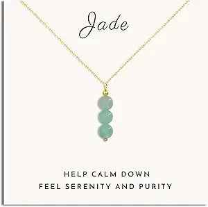 Smilebelle Jade Necklace For Women, Dainty Crystal Necklace With Jade Beads