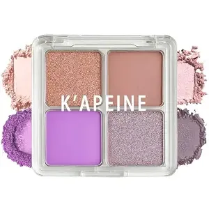 K'Apeine 4-Color Eyeshadow Palette, Purple Eyeshadow Quad Natural Matte Eyeshadows Makeup Palette Highly Pigmented Long-Lasting For Women Girls Party,Music Festival, Stage Performance,Appointment