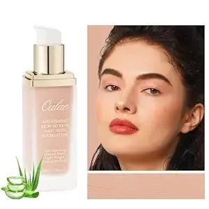 Oulac Foundation Make Up, Skincare Infused With Aloe Leaf And Vitamin E, Medium To High Coverage Liquid Foundation, Foundation Vegan 30ml, Shade：Nude 05