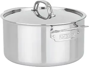 Viking Pureglide Pro 3-Ply Nonstick Dutch Oven With Lid, Made Without Pfas, 6-Quart Induction Cooking Pot, Metal Utensil Safe Titanium Nonstick Surface, Oven Safe To 600f