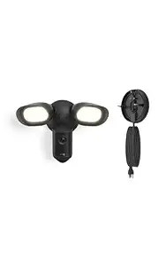 Ring Floodlight Cam Pro (Newest Model), Black With Plug-In Mount, Black