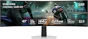 Samsung 49" Odyssey Oled g9 (g91sd) Dual Qhd Qd-Oled Curved Gaming Monitor