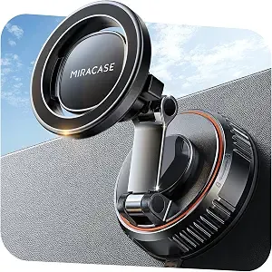 Miracase For Magsafe Car Mount[3800gf Strong Magnet & 90+Lbs Suction Base]Magnetic Phone Holders For Your Car, 360° Adjustable Dashboard &Windshield Mount With Adhesive Suction Cup For All Smartphones