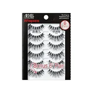 Ardell Wispies Lashes 113 Natural Look Wispy Strip False Eyelashes, 6 Pairs