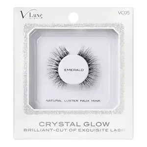 I•Envy Crystal Glow False Eyelashes, Natural Luster Faux Mink Fake Eye Lash With Special Cut, Luminous Shine & Subtle Sparkle For Stunning Natural Look (Emerald)