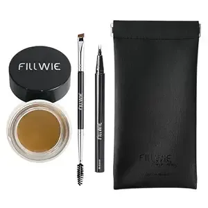 Eyebrow Pomade Stamp, Eye Brow Kit With Angled Spoolie Brush,Microblading 2 Tip Liquid Eyebrow Pen And Pu Pouch For Travel (Blonde)