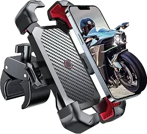 Joyroom Motorcycle Phone Mount, [1s Auto Lock][100mph Military Anti-Shake] Bike Phone Holder For Bicycle, [10s Quick Install] Handlebar Phone Mount, Compatible With Iphone, Samsung, All Cell Phone
