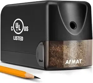 Afmat ps13 Electric Pencil Sharpener, Heavy Duty Pencil Sharpener For Classroom, 6.5-8mm No.2/Colored Pencils, Ul Listed, 10,000+ Sharpenings, Electric Pencil Sharpeners For Home, Office, School
