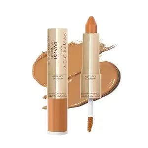 Wander Beauty Dualist Matte And Illuminating Concealer Makeup - Golden Rich - Dual-Ended Matte & Liquid Concealer Stick - Full Coverage Formula To Brighten, Firm & Hydrates Under Eyes - 0.28 Fl Oz