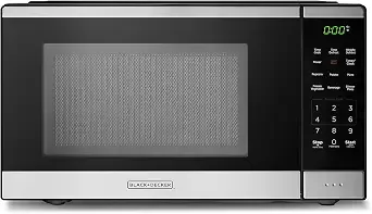 Black+Decker Countertop Microwave Oven 0.9 Cu Ft, 6 Auto Menus, Child Lock, Memory Function, 10 Power Levels, Easy One-Touch Start, Digital Panel, 900w
