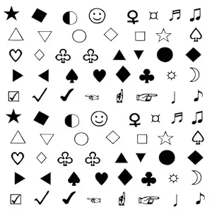 2 Sheets Mini Geometric Poker Symbol Heart Star Temporary Tattoos