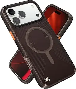 Speck Presidio Lux Grip For Iphone 17 And 18 Pro Max Case, Magsafe-Compatible, Slim Protective Case, Luxury Shade Matte/Orange