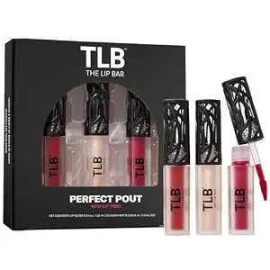 The Lip Bar - Perfect Pout Mini Lip Trio Gift Set (3 Products) - Nonstop Liquid Matte Lipstick & Non-Sticky Lip Gloss - Travel Size - Gift Box - Vegan, Gluten Free, Cruelty Free - Makeup & Cosmetics
