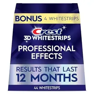 Crest Teeth Whitening Strips, Crest 3d Whitestrips Professional Effects, Enamel Safe Teeth Whitening Kit, 22 Treatments (44 Strips), Professional-Level Whitening, 19 Levels Whiter