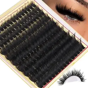 Volume Lash Clusters With Spiky Manga Lash Clusters 300d Eyelash Clusters 10-18mm Thick Wispy D Curl Cluster Eyelash Extensions 3d Fluffy Cluster Eyelash Extensions By Fanxiton