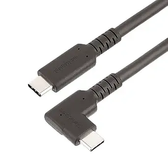 Startech 3.3ft/1m Right-Angled Usb-C Cable, Usb 10gbps, 100w Pd, Black