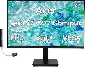 Acer Vero 27" v277 Fhd 120hz 4ms, Usb-C Monitor W/Speakers, Anti-Glare