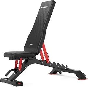 Flybird wb7 Weight Bench, 1300lbs Commercial Adjustable Weight Bench, Workout Bench For Home Gym, Flat Incline Bench Press Heavy Duty Bench With 34'' Extra-Long Backrest And Easy-Roll Wheels