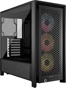 Corsair 4000d Rs Argb Frame Customizable Mid-Tower Pc Case – Black