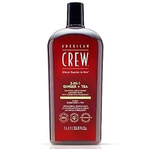 American Crew 3-In-1 Shampoo & Body Wash, Ginger & Tea, 33.8 Fl Oz