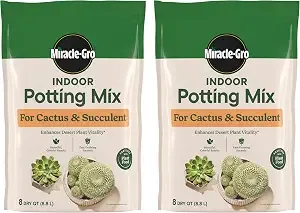 Miracle-Gro Indoor Potting Mix For Cactus & Succulent, 8 Qt. (2-Pack)