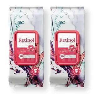 Body Prescription Makeup Cleansing Wipes - Gentle And Effective Face Wipes, 50 Count (Pack Of 2), Retinol