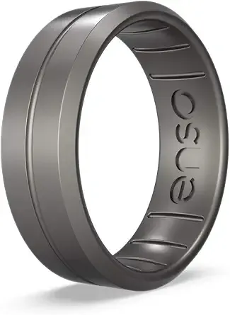 Enso Rings Classic Contour Silicone Ring – Stackable Multi Color Unisex Wedding Engagement Band – Thin Minimalist Band – 7.24mm, 1.9mm Thick
