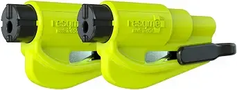 Resqme The Original Compact Emergency Keychain Car Escape Tool, Seatbelt Cutter And Window Breaker, Made In Usa, Pack Of 2