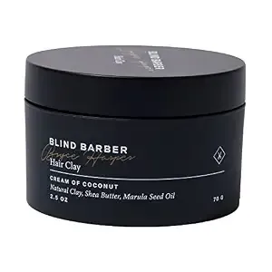 Blind Barber Bryce Harper Hair Clay - Matte Clay Pomade For Men - Medium To Strong Hold - Infused With Kaolin, Shea Butter & Marula Seed Oil - Coconut Scent (2.5 Oz)