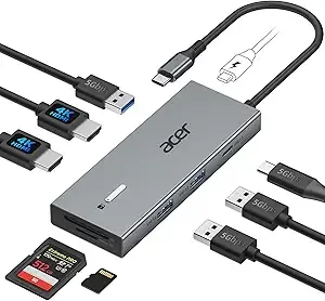 Acer Usb-C Docking Station Dual Monitor, 9-In-1 Laptop Dock With 2 Hdmi