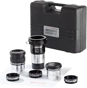Celestron Observers Telescope Accessory Kit – 1.25" Eyepieces & Filters