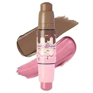 Ucanbe 2-In-1 Blush & Bronzer Stick, Cream Face Makeup (02 Pink Rose)