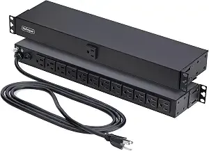 Startech 13-Outlet 1u Pdu, 1 Front 12 Rear, 120v, Taa (1315b8h-Rack-Pdu)