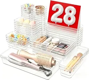 A-Lugei 【Military Grade】 Drawer Organizer For Vanity Bathroom Makeup Desk
