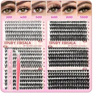 Lash Clusters Kit 30-100d 708pcs Fluffy Eyelash Clusters Diy Eyelash Extension 3d Effect Mink Individual Lashes 8-16mm With Lash Bond And Seal, Tweezers, Super Thin Band False Eyelashes Epudy Fihsala