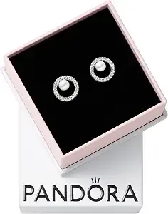 Pandora Timeless Freshwater Cultured Pearl & Pavé Halo Stud Earrings