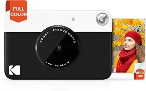 Kodak Printomatic Full-Color Instant Print Digital Camera, Zink 2x3" (5.1x7.5 Cm) Sticky-Back Photo Paper, 5mp, Portable, Creative Fun Gift For Birthday, Christmas, Holiday, Black