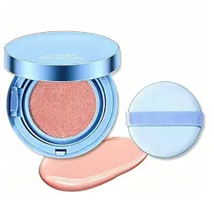 Cushion Foundation Natural Radiant Glow, Skin-Like Finish Buildable Medium-To-High Coverage With Hydrating Formula, Lightweight Dewy Cushion Compact For All-Day Wear Oxidation-Resistant(03# Rose Pink)