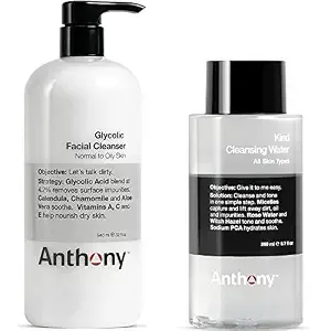 Anthony Glycolic Facial Cleanser For Men 32 Fl Oz Witch Hazel Toner For Face Kind Cleansing Water