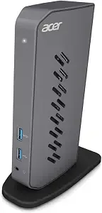 Acer u301 Usb 3.0 Dock For Windows - 2 X Hdmi Ports - 2 Usb 3.1 Gen 1 Ports - 4 Usb 2.0 Ports - Gigabit Ethernet - Requires One Usb 3.1 Type A Or Usb 3.1 Type-C On Computer - Gray