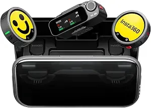 insta360 Mic Pro (2 Tx + 1 Rx + Charging Case), Wireless Mini Lavalier Microphone For Iphone/Camera/Android, Video Recording, Vlogging, Bluetooth, Customizable E-Ink Display, 3-Mic Array, 30hrs Use