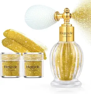 Etercycle Hair Glitter Spray, Gold Body Glitter Extra Fine Shimmer Powder