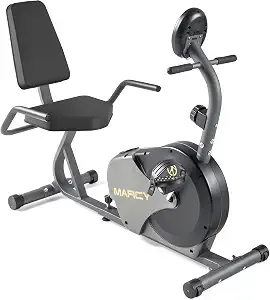 Marcy Magnetic Recumbent Bike With Adjustable Resistance And Transport Wheels Ns-716r