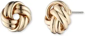 Anne Klein Women'S Pierced Earrings Knot Stud, Gold, One Size