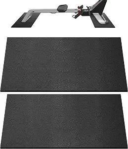 2-Piece Rowing Machine Mat Compatible With Peloton Row & concept2
